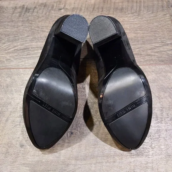 Nine West Women Devika Black Suede Pumps US Size 7.5 Dressy Event Office - Picture 6 of 11